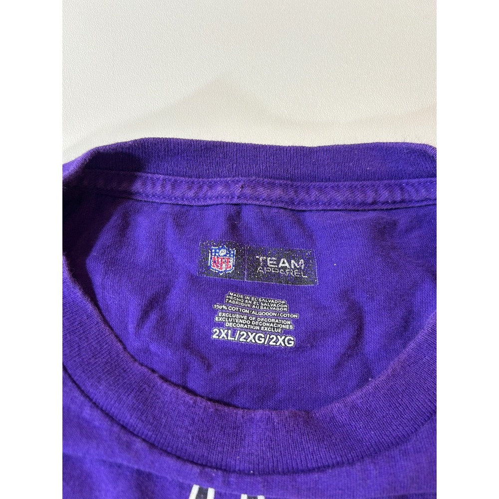 NFL Team Apparel T-Shirt Men's 2XL Purple Minnesota Vikings Football Graphic - Picture 4 of 8